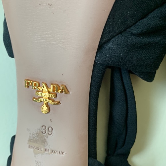 Prada Black Slingback Platform Sandals - Picture 9 of 16